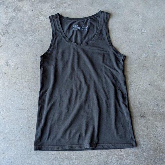 Pact Black Organic Cotton Scoopneck Tank Top large - Picture 1 of 5